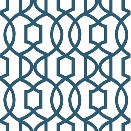 NUWALLPAPER NuWallpaper NU1648 Grand Trellis Peel and Stick Wallpaper; Navy NU1648